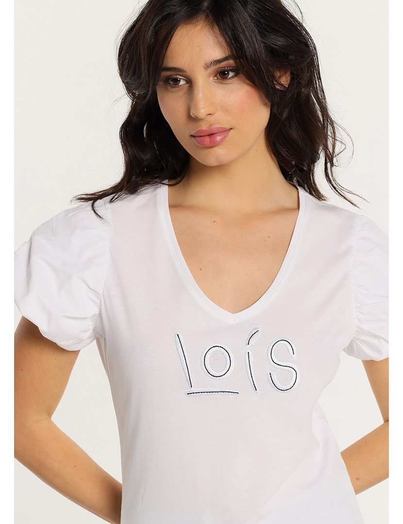 T-Shirt Manga Larga Senhora Branco