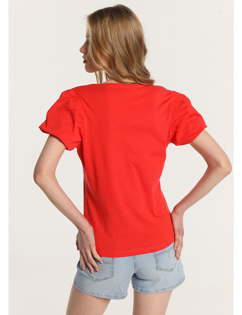 T-Shirt Manga Larga Senhora Vermelho