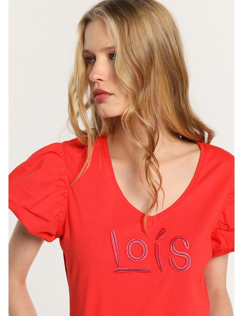 T-Shirt Manga Larga Senhora Vermelho