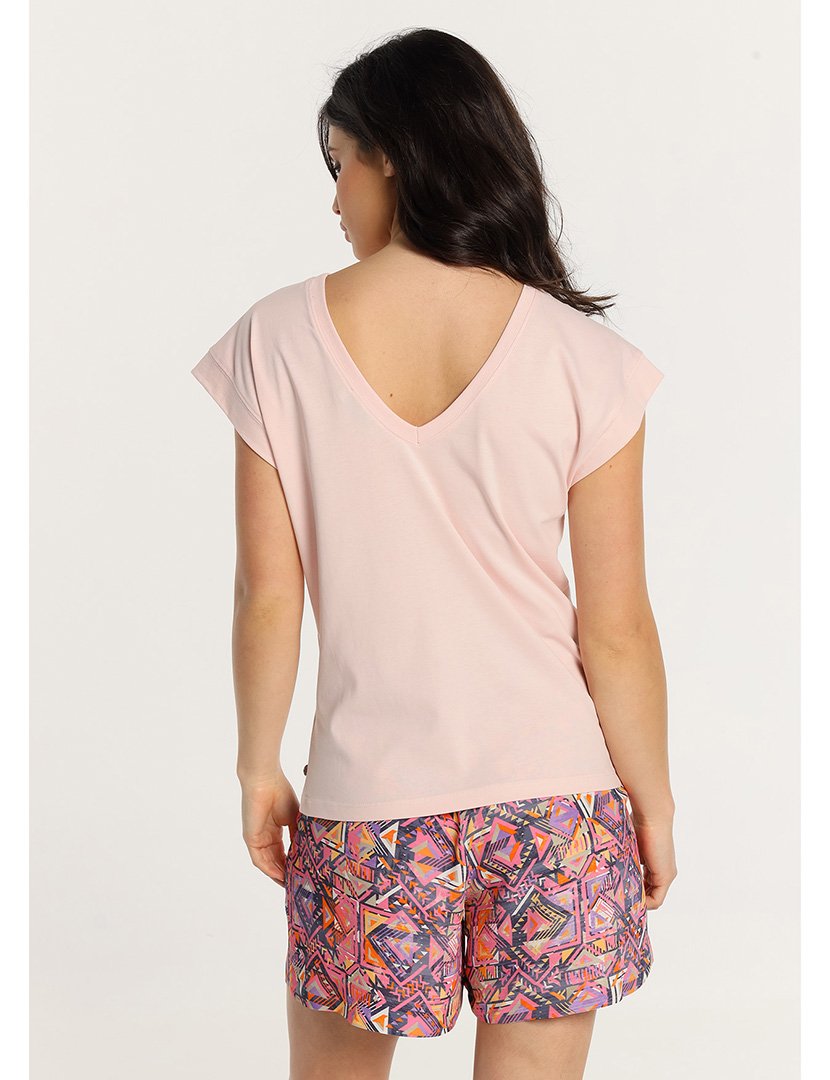 Blusa Senhora com Abertura nas Costas Rosa Claro