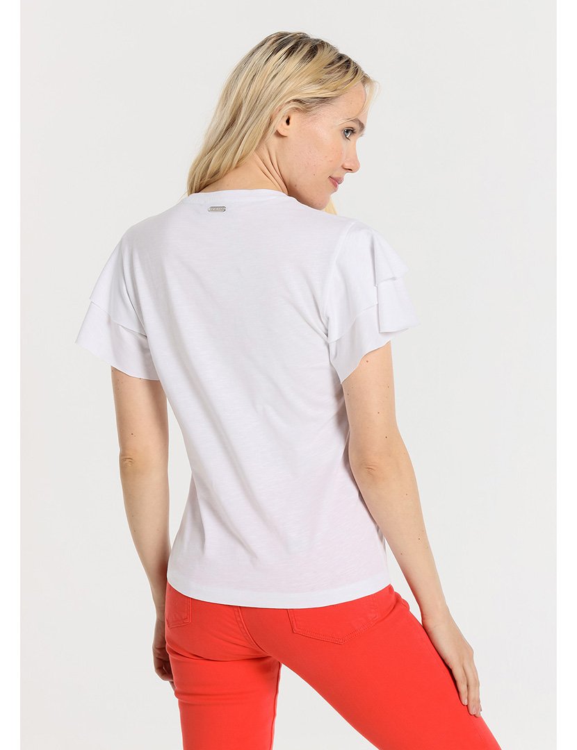 T-Shirt Senhora com Estampado Fresh Mint Branco