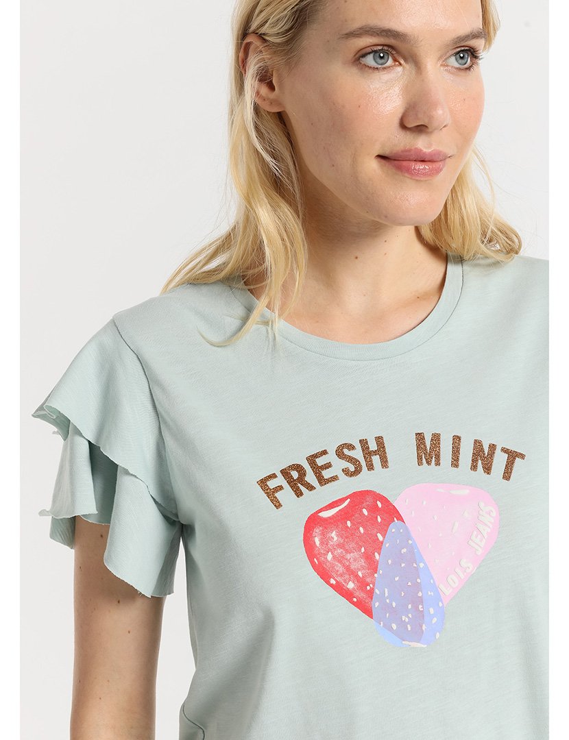 T-Shirt Senhora com Estampado Fresh Mint Verde