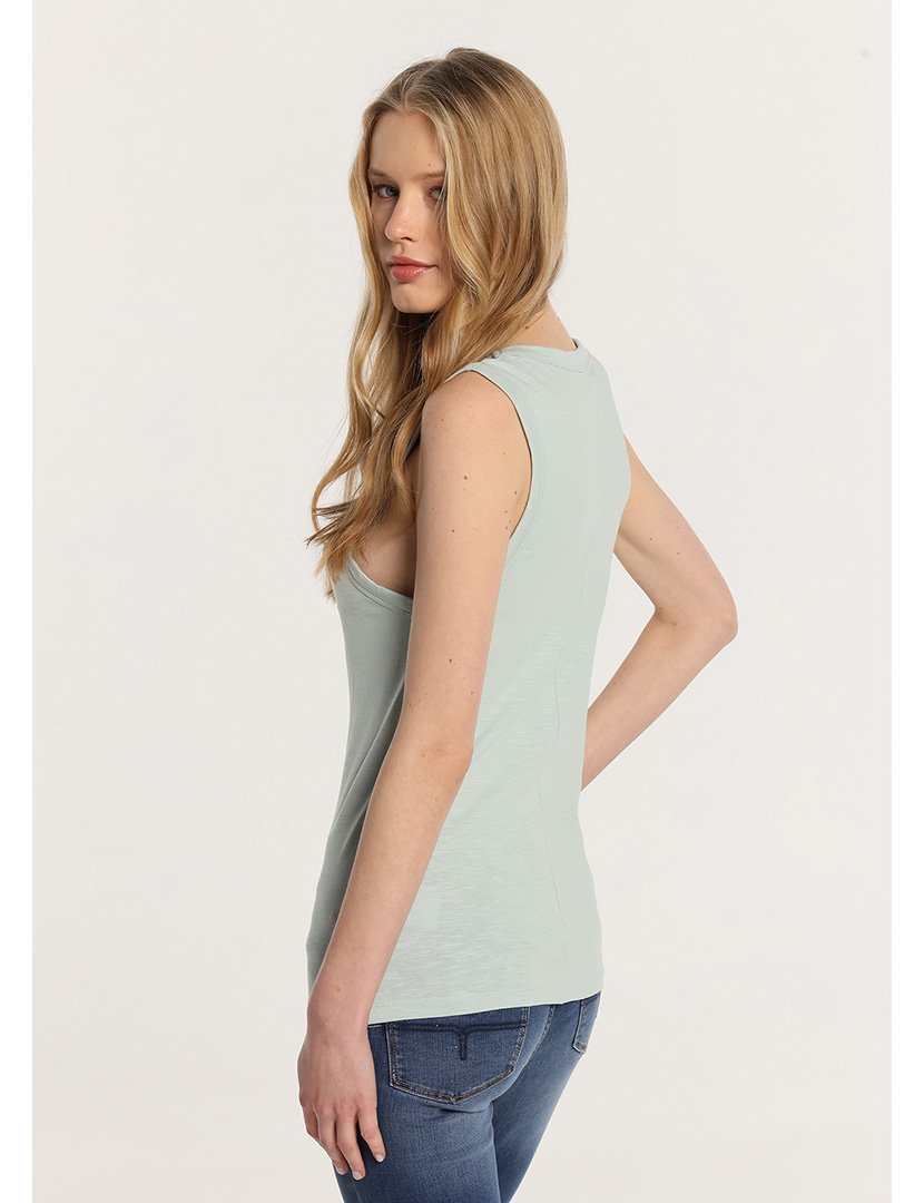 Top Senhora com Estampado Verde