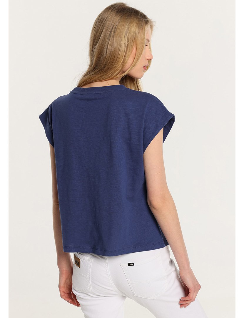 T-Shirt Senhora Azul e Branco