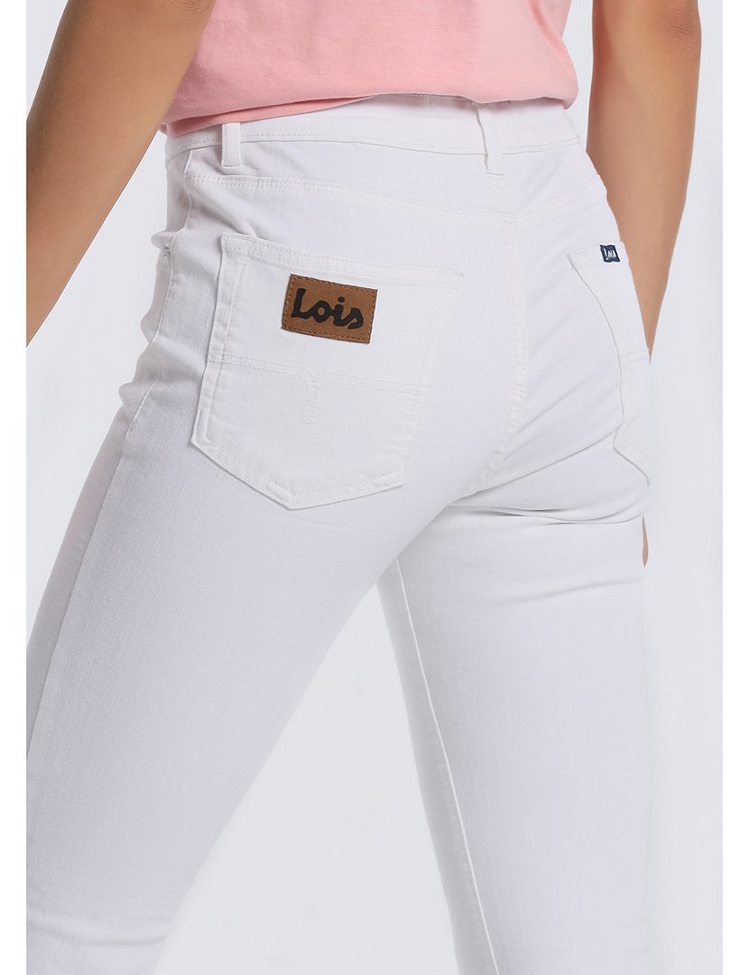 Calças Skinny Senhora Cintura Baixa Branco