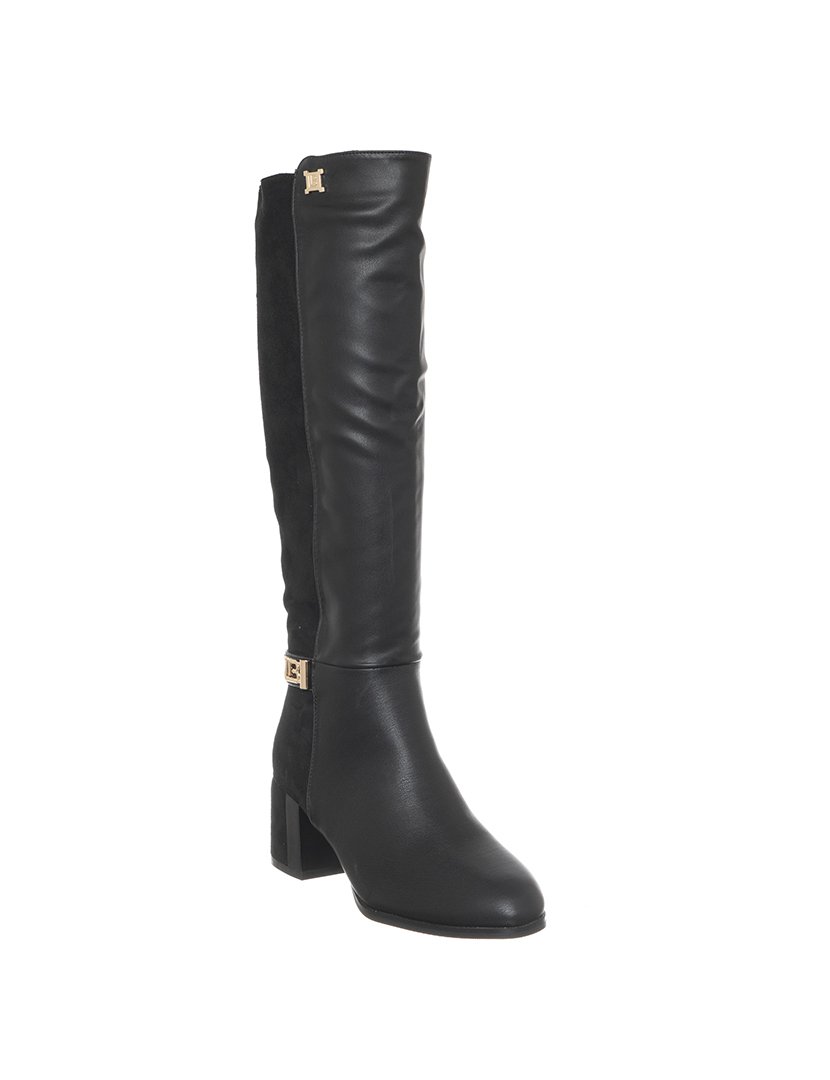 Botas Cano Alto com Salto Senhora Preto