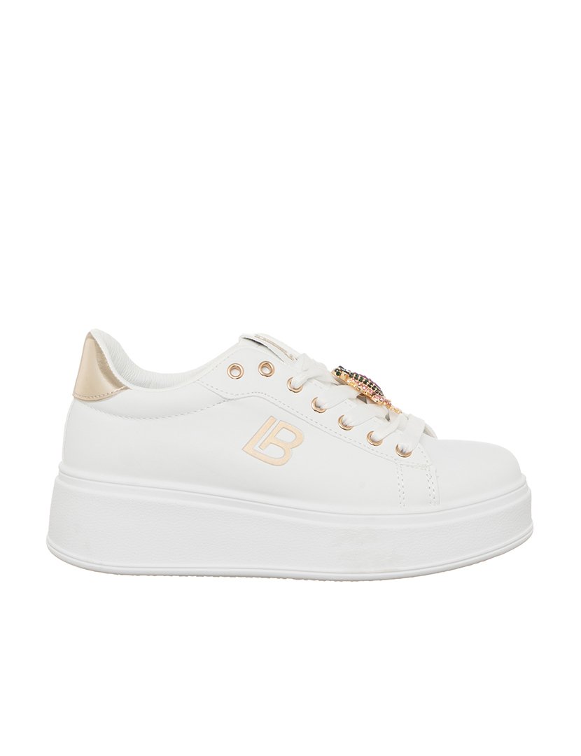 Ténis Senhora Branco e Dourado