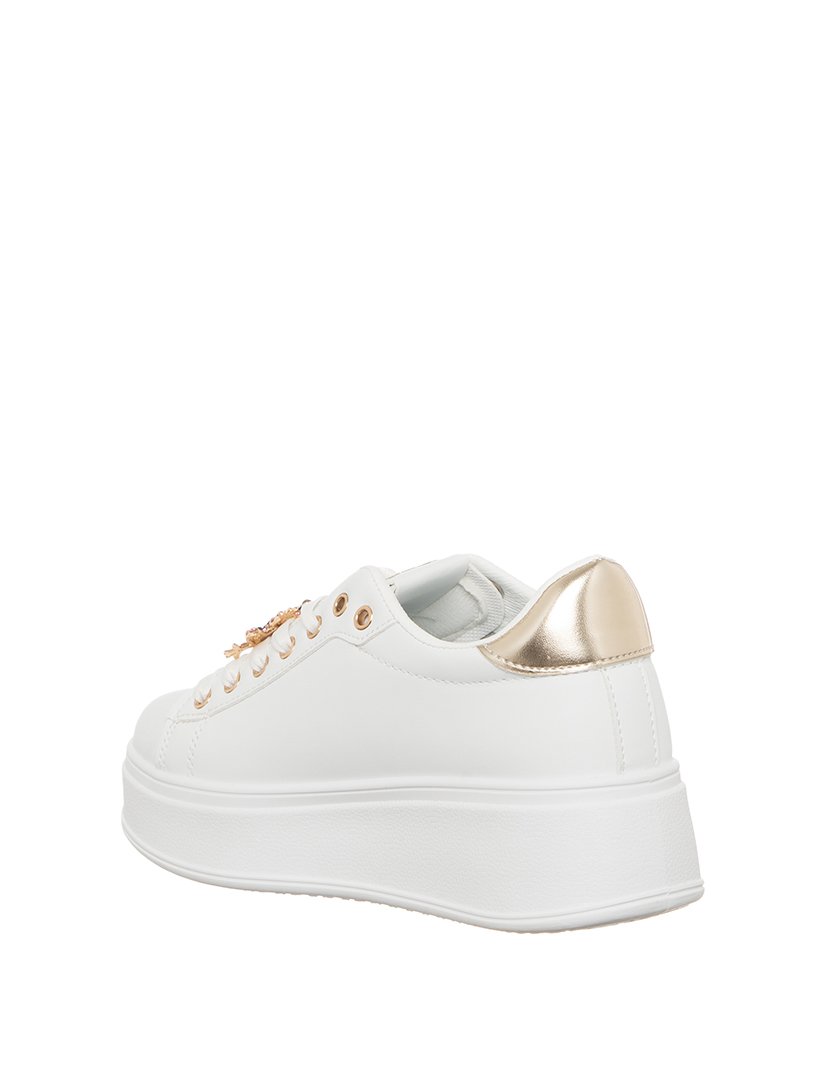 Ténis Senhora Branco e Dourado