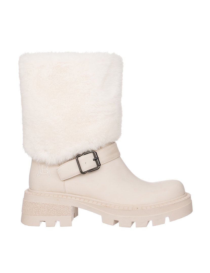 Botins com Pelo Senhora Bege