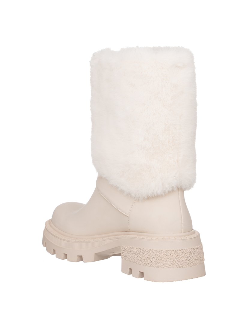 Botins com Pelo Senhora Bege