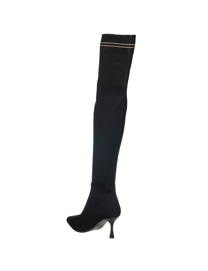 Botas Cano Alto com Salto Senhora Preto