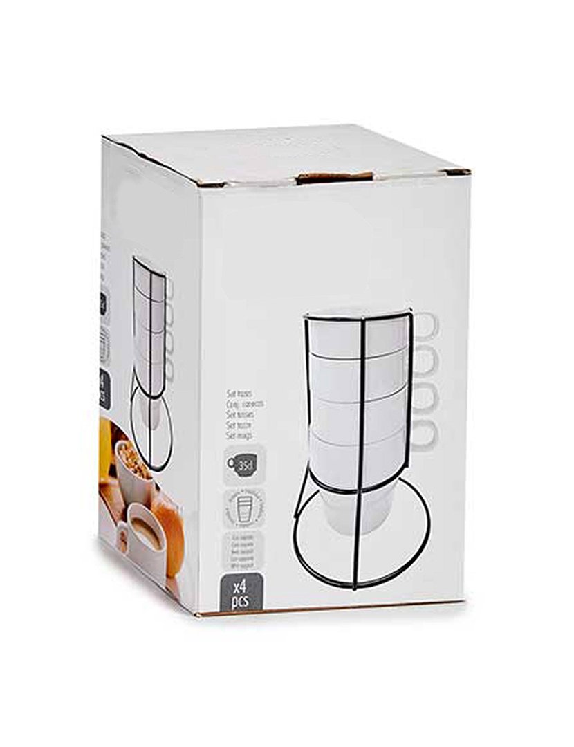 Conjunto de 4 canecas brancas coleção Vessia