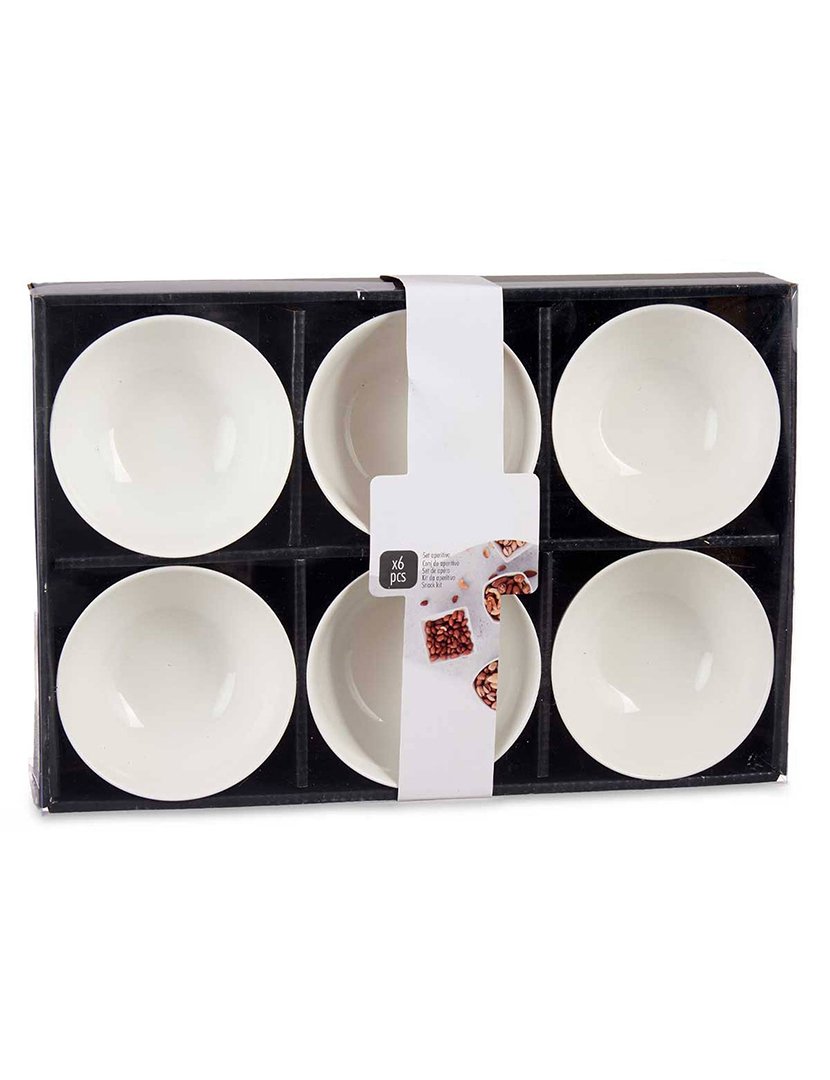 Conjunto de 6 tigelas porcelana branca coleção Vessia