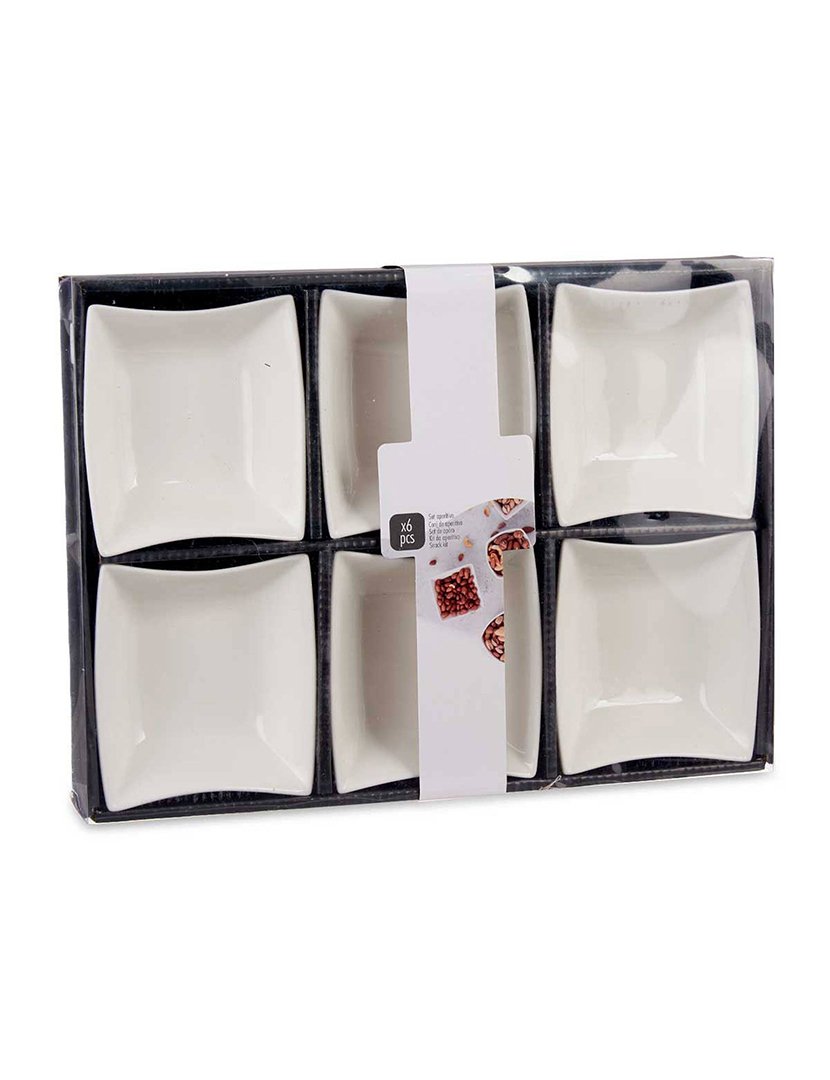 Conjunto de 6 tigelas porcelana branca coleção Vessia