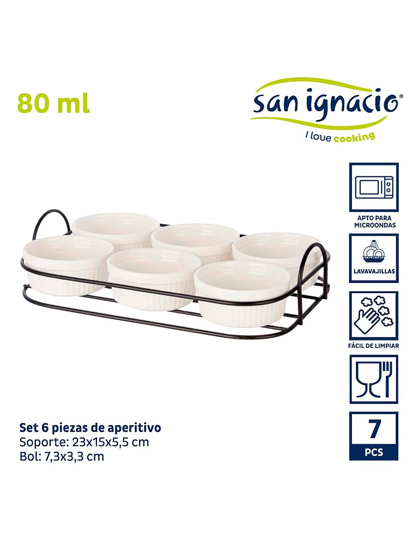 Conjunto de 6 peças para aperitivos  coleção Vessia