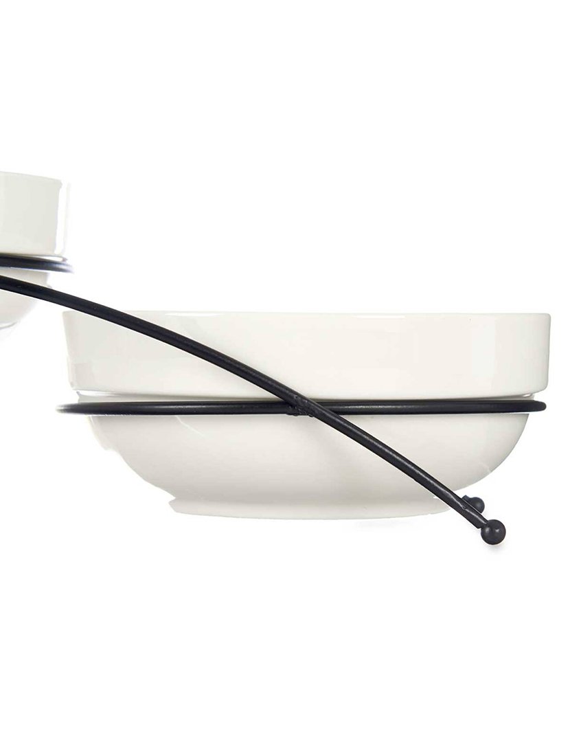 Conjunto de 3 tigelas redondas de porcelana branca 350ml