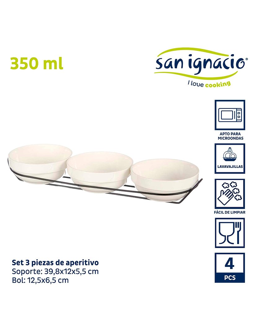 Conjunto de 3 tigelas de porcelana branca