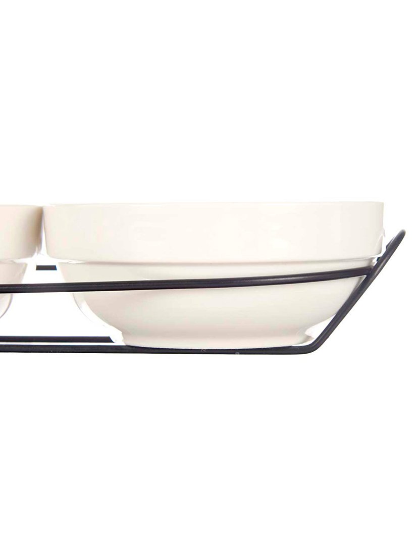 Conjunto de 3 tigelas de porcelana branca