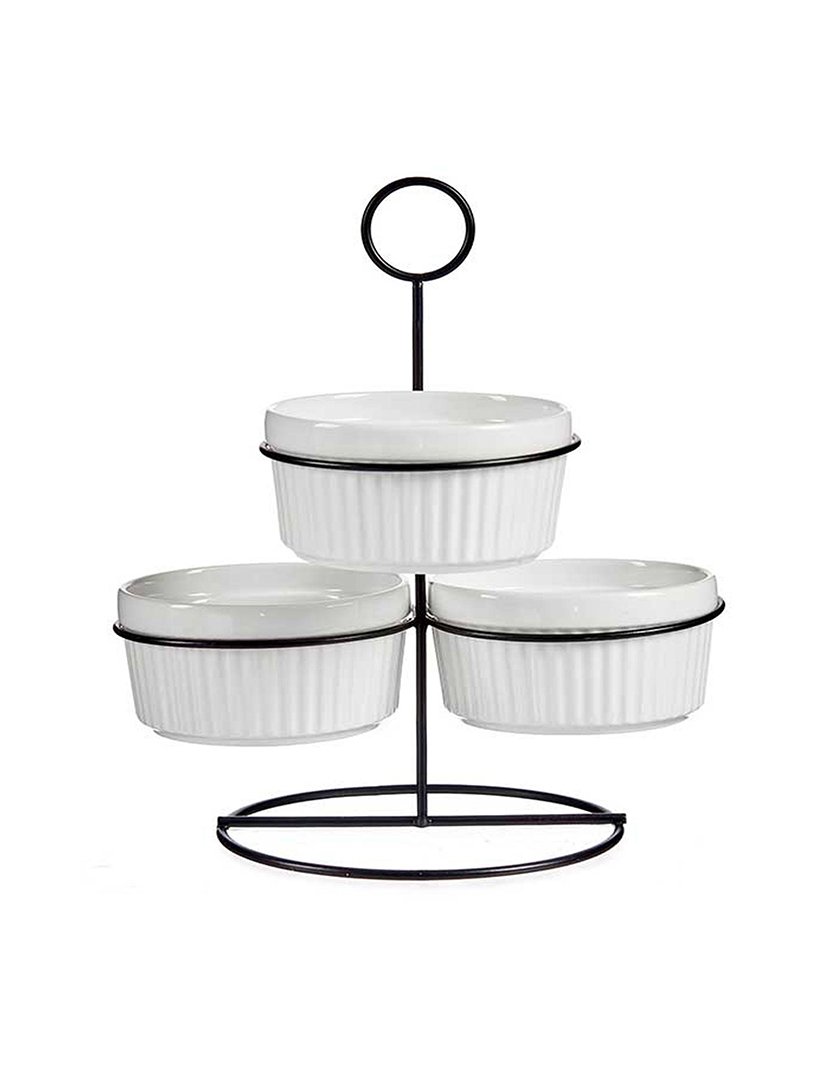 Conjunto de 3 tigelas redondas brancas coleção Vessia