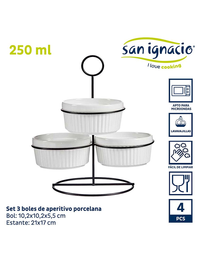 Conjunto de 3 tigelas redondas brancas coleção Vessia