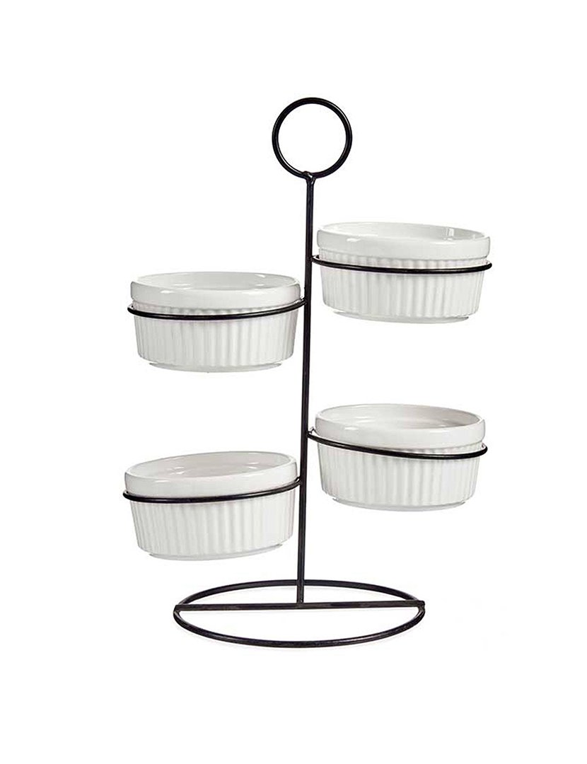 Conjunto de 4 tigelas redondas brancas coleção Vessia