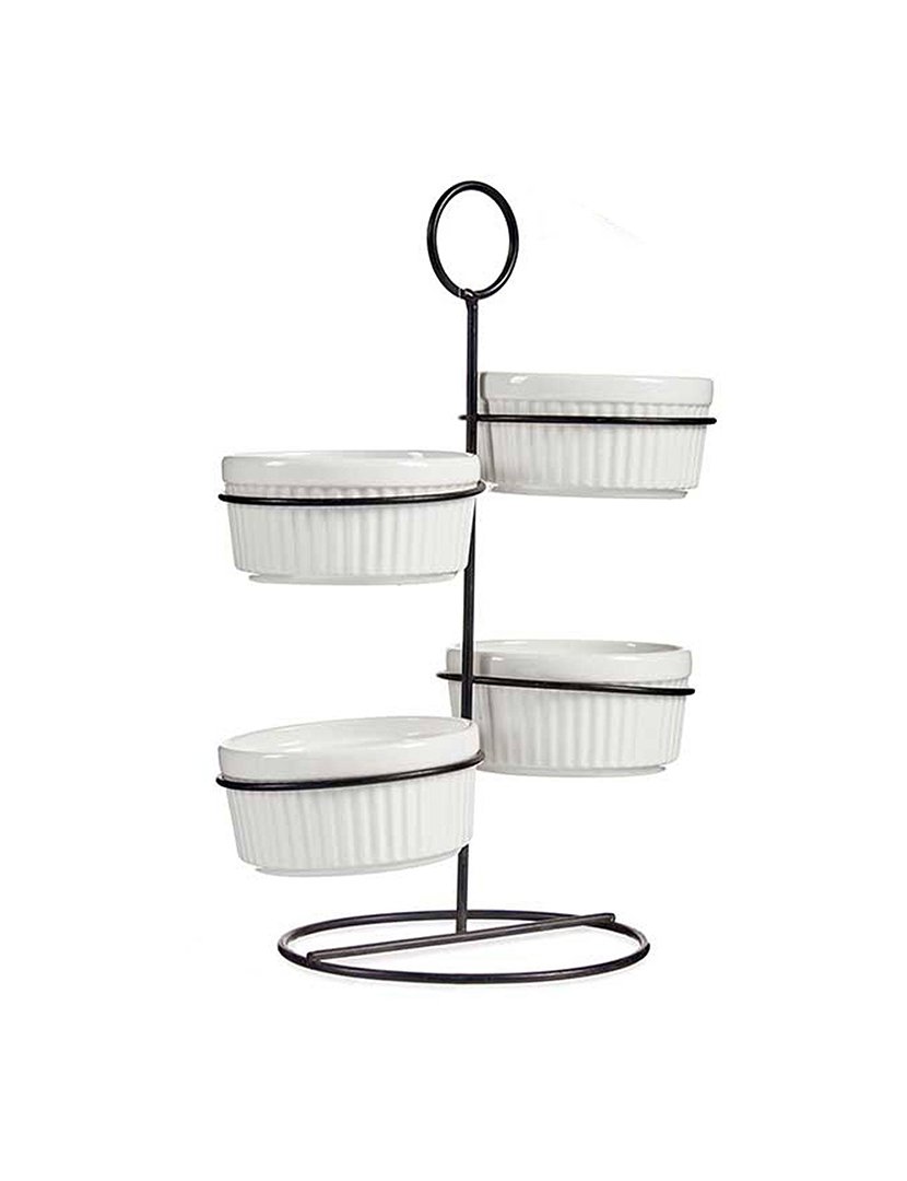 Conjunto de 4 tigelas redondas brancas coleção Vessia