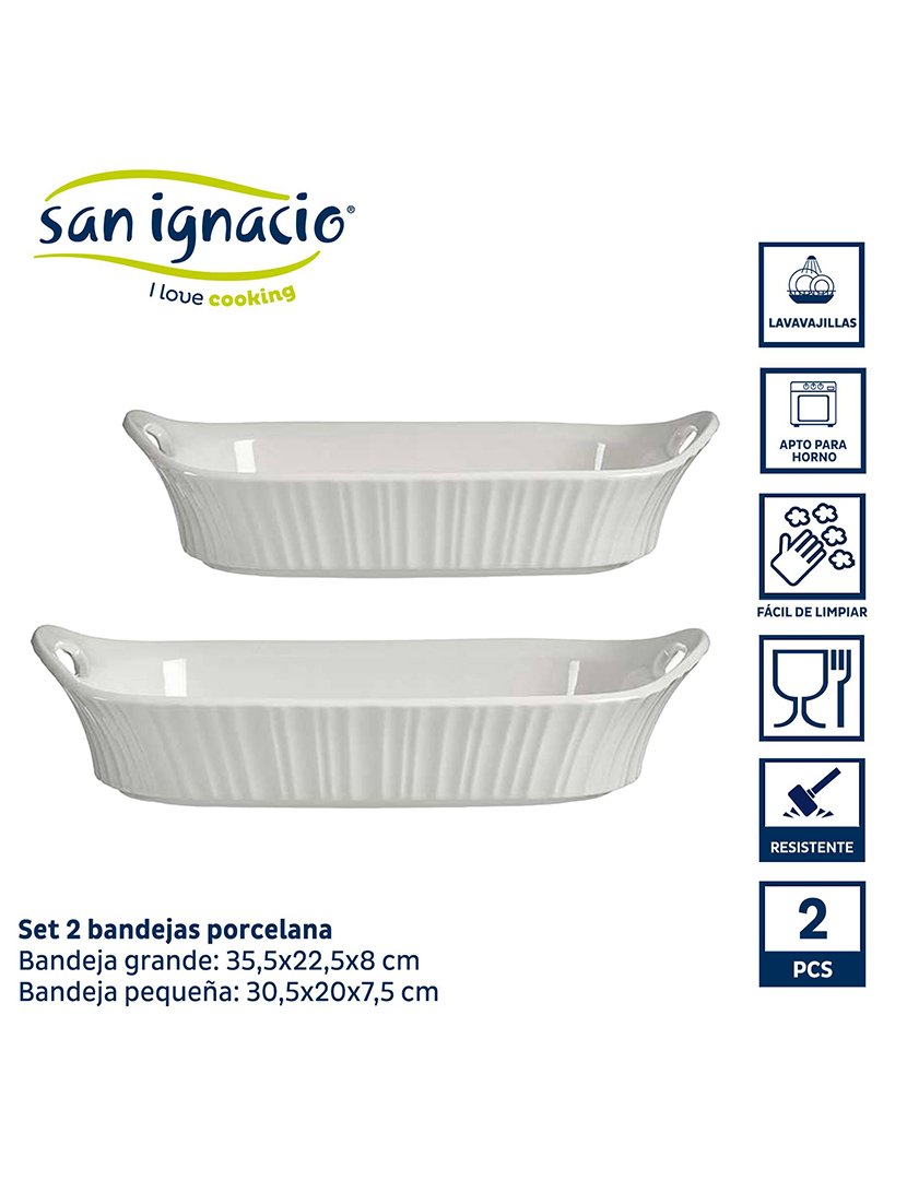 Conjunto de 2 bandejas retangulares coleção Vessia