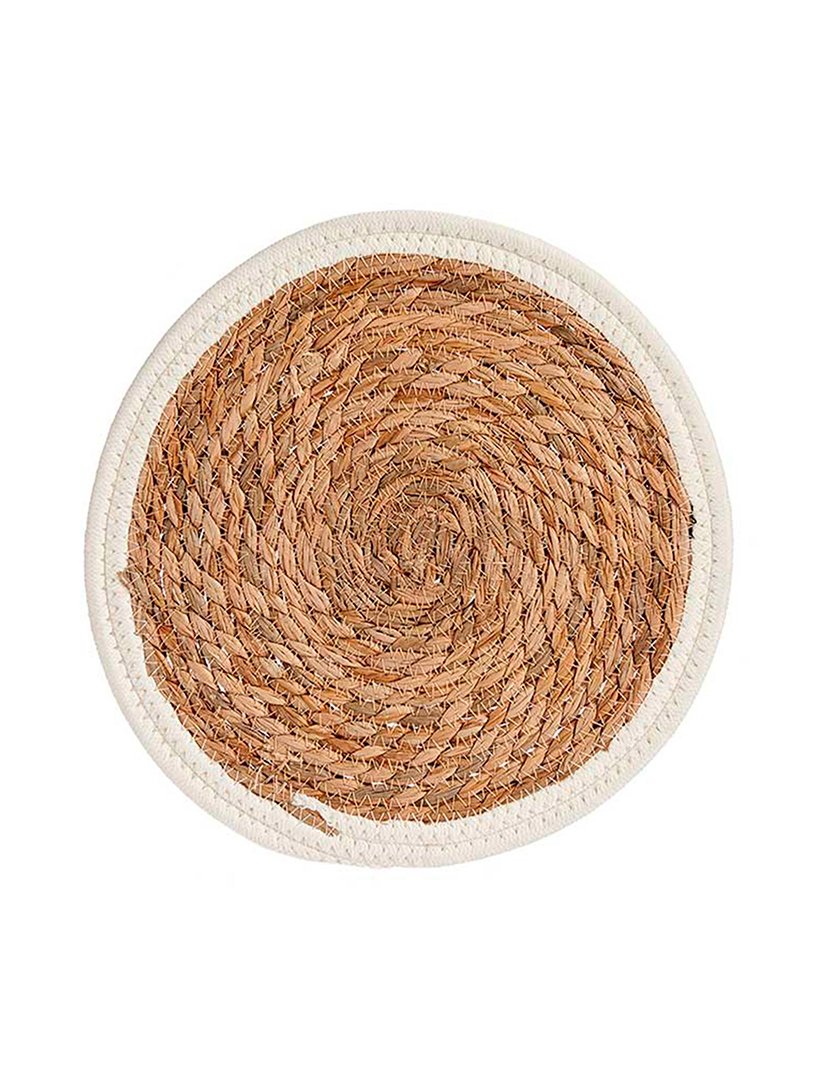 Tapete natural com borda branca 30 cm
