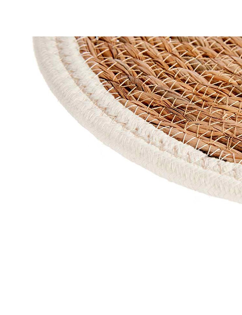Tapete natural com borda branca 30 cm