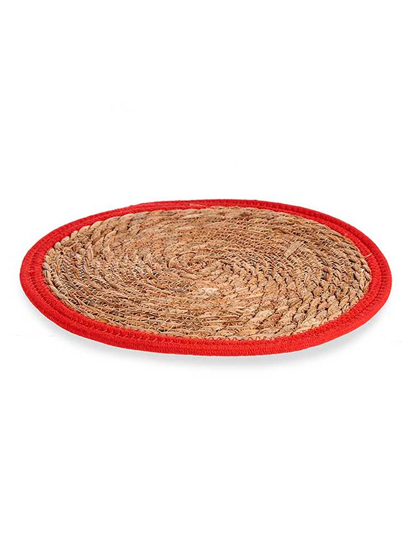 Tapete natural com borda vermelha 35 cm coleção Kinvara