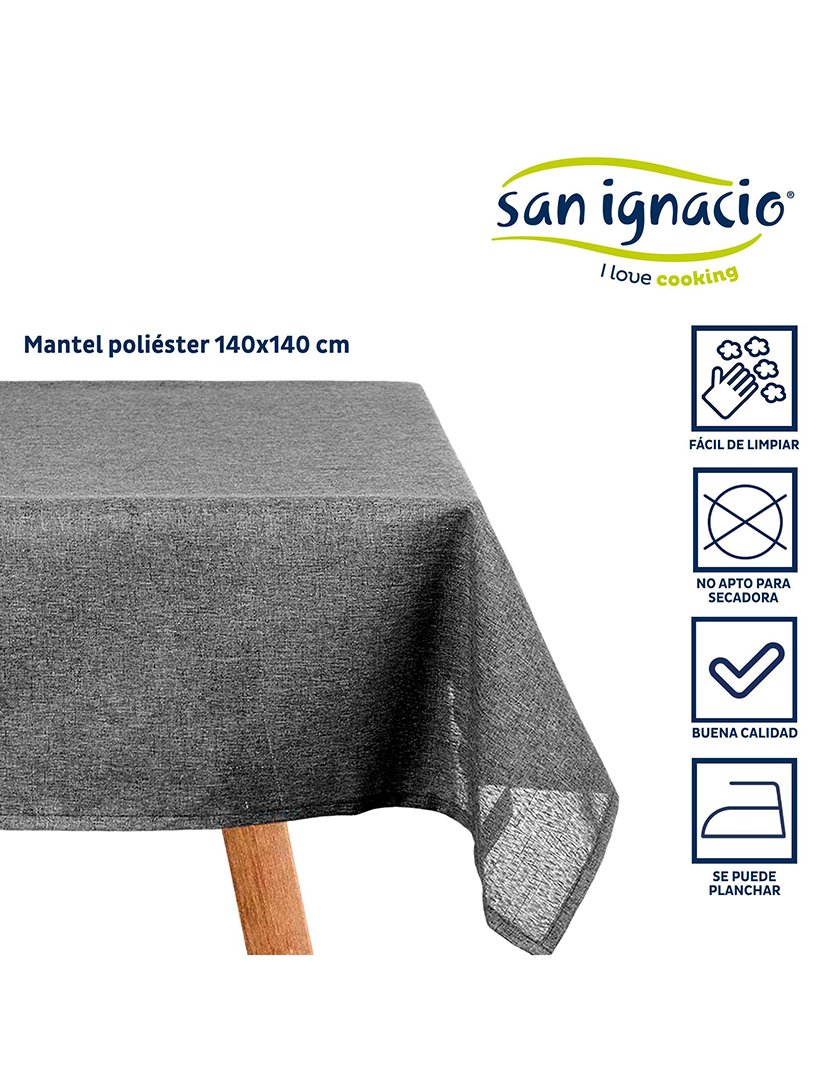 Toalha de mesa  140x140cm cinza escuro coleção Kinvara