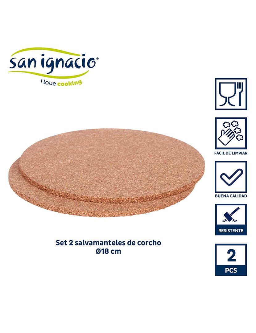 Conjunto de 2 jogos americanos redondos de cortiça 18 cm coleção Kinvara