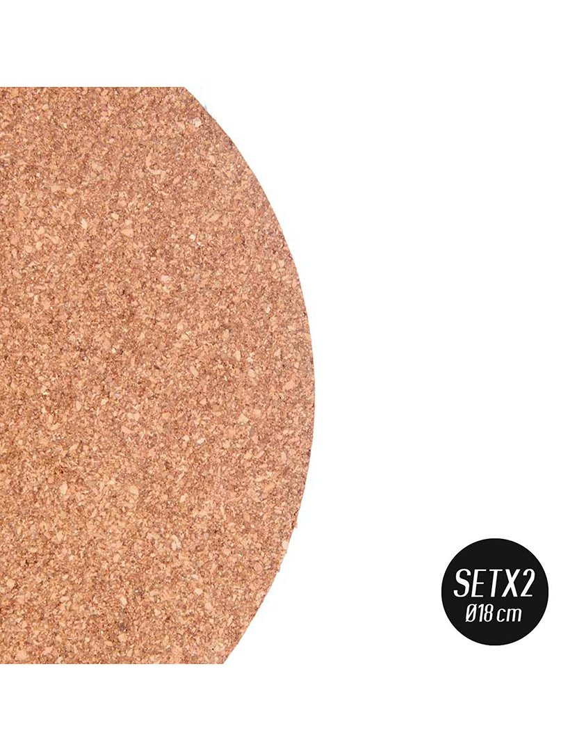 Conjunto de 2 jogos americanos redondos de cortiça 18 cm coleção Kinvara