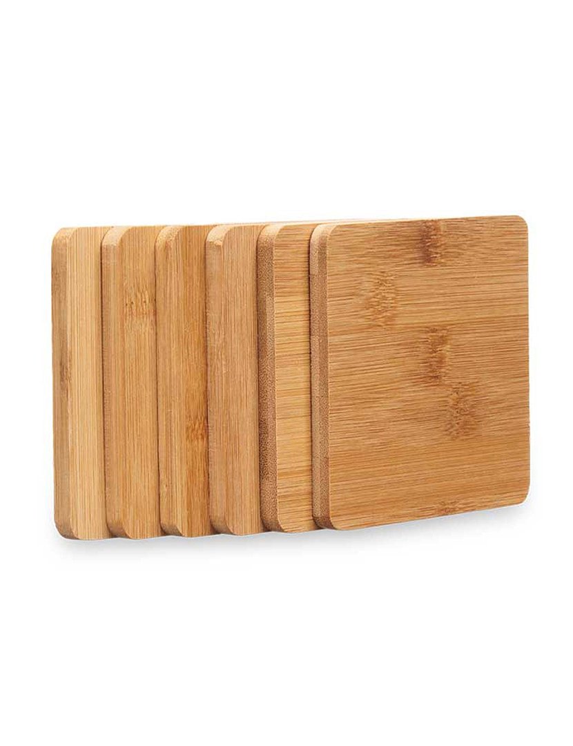 Conjunto de 6 porta-copos quadrados de bambu coleção Kinvara