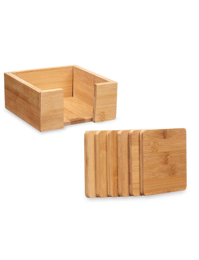 Conjunto de 6 porta-copos quadrados de bambu coleção Kinvara