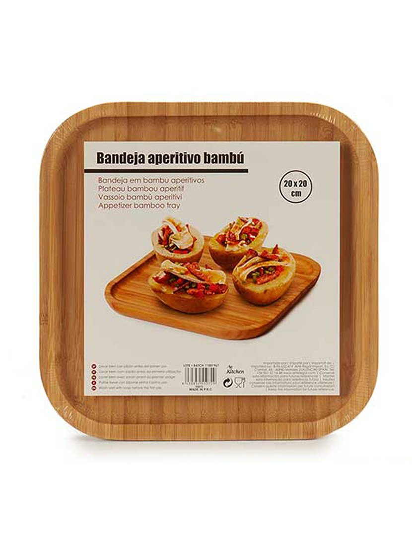 Tábua de aperitivos pequena quadrada de bambu coleção Kinvara