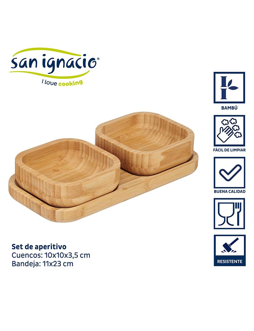 Conjunto de aperitivos de bambu coleção Kinvara