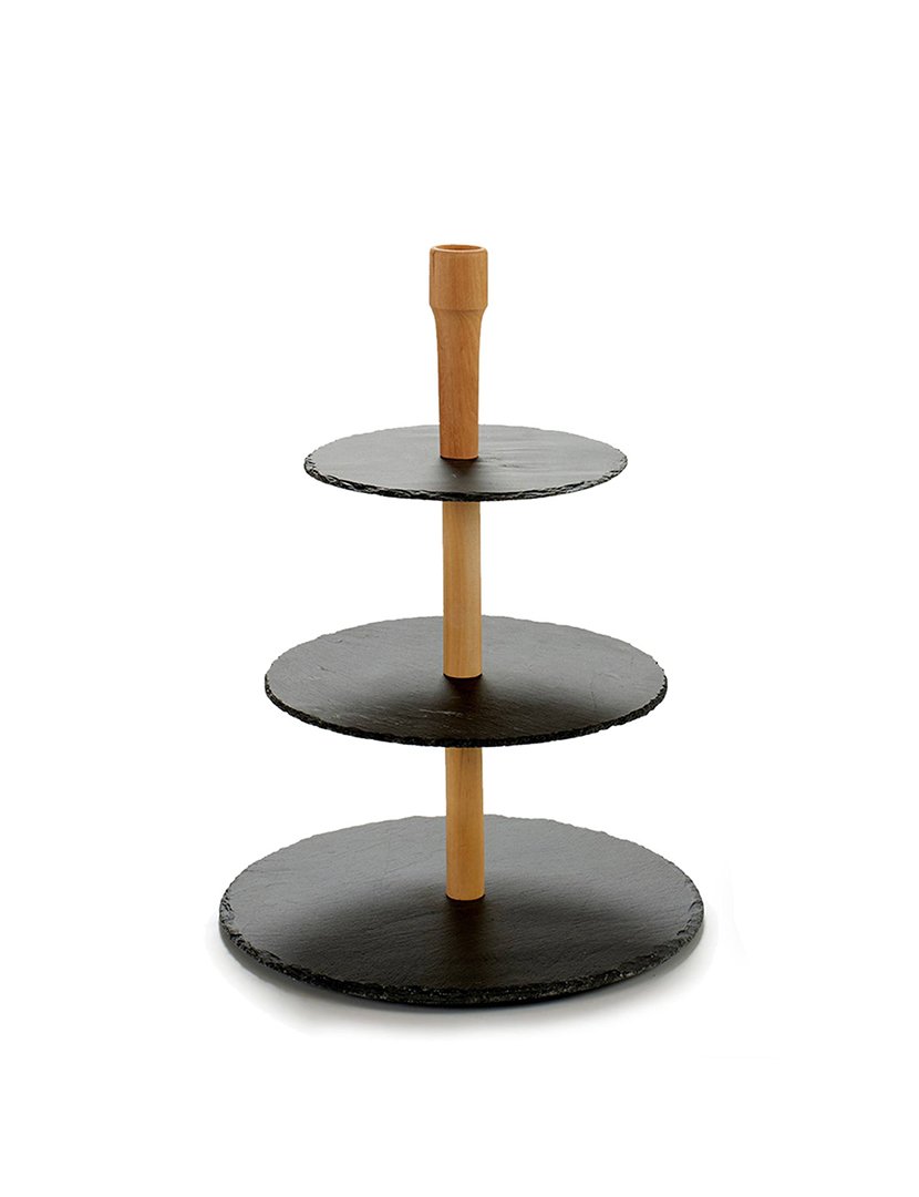 Prateleira redonda de 3 níveis com lousa. Coleção Kinvara