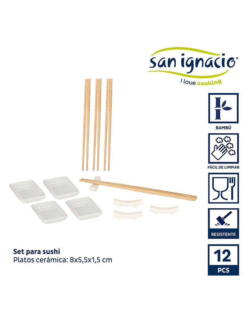 Conjunto de sushi 12 peças coleção Kinvara