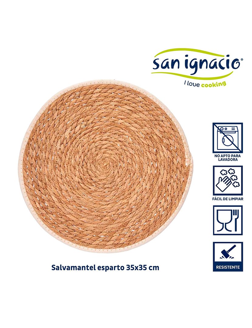 Salvamantel com borda de tecido branco 35cm coleção Kinvara