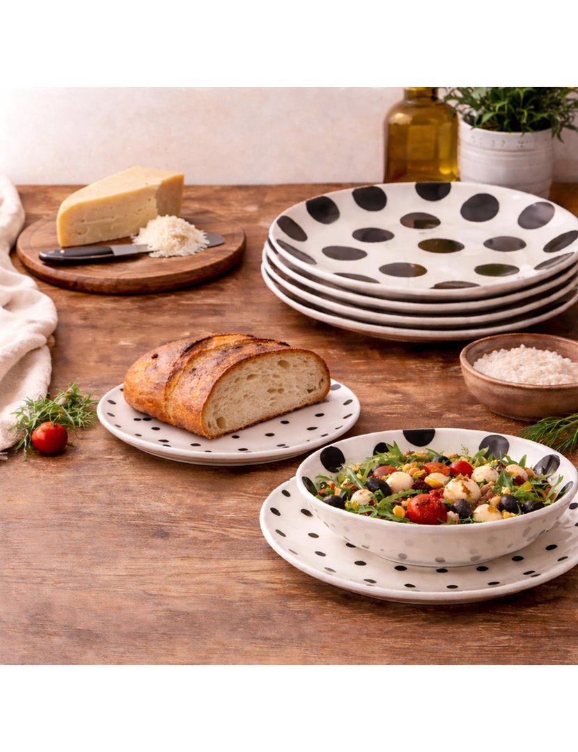 Conjunto de jantar de cerâmica com 12 peças