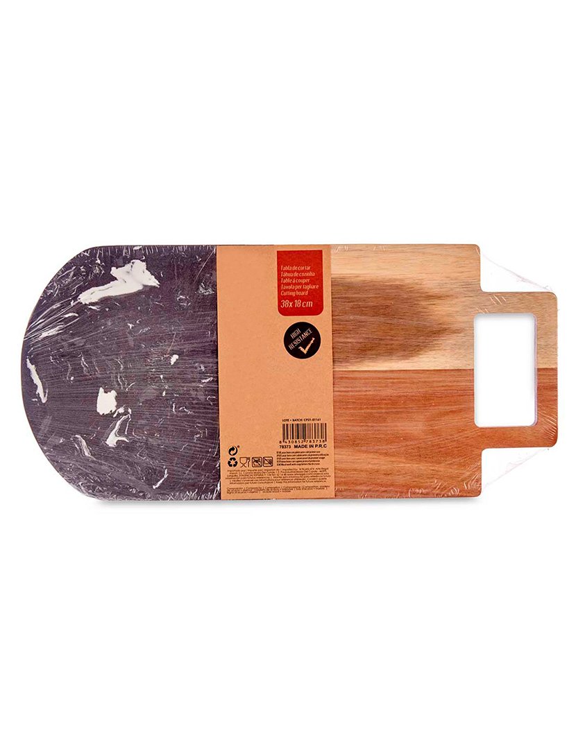 Tábua de cortar em madeira e mármore preto coleção Kinvara