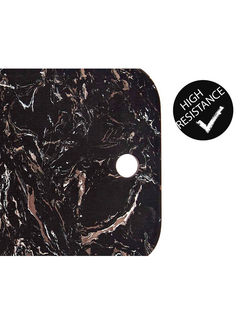 Tábua de cortar madeira e mármore preto 38cm coleção Kinvara