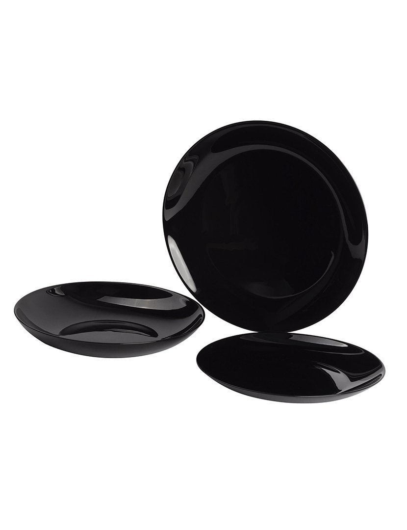 Conjunto de jantar preto de 12 peças