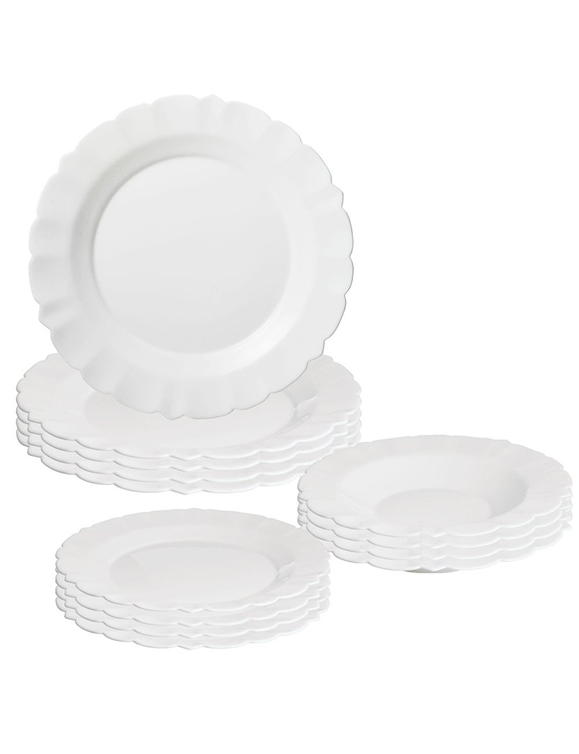 Conjunto de jantar branco de 12 peças