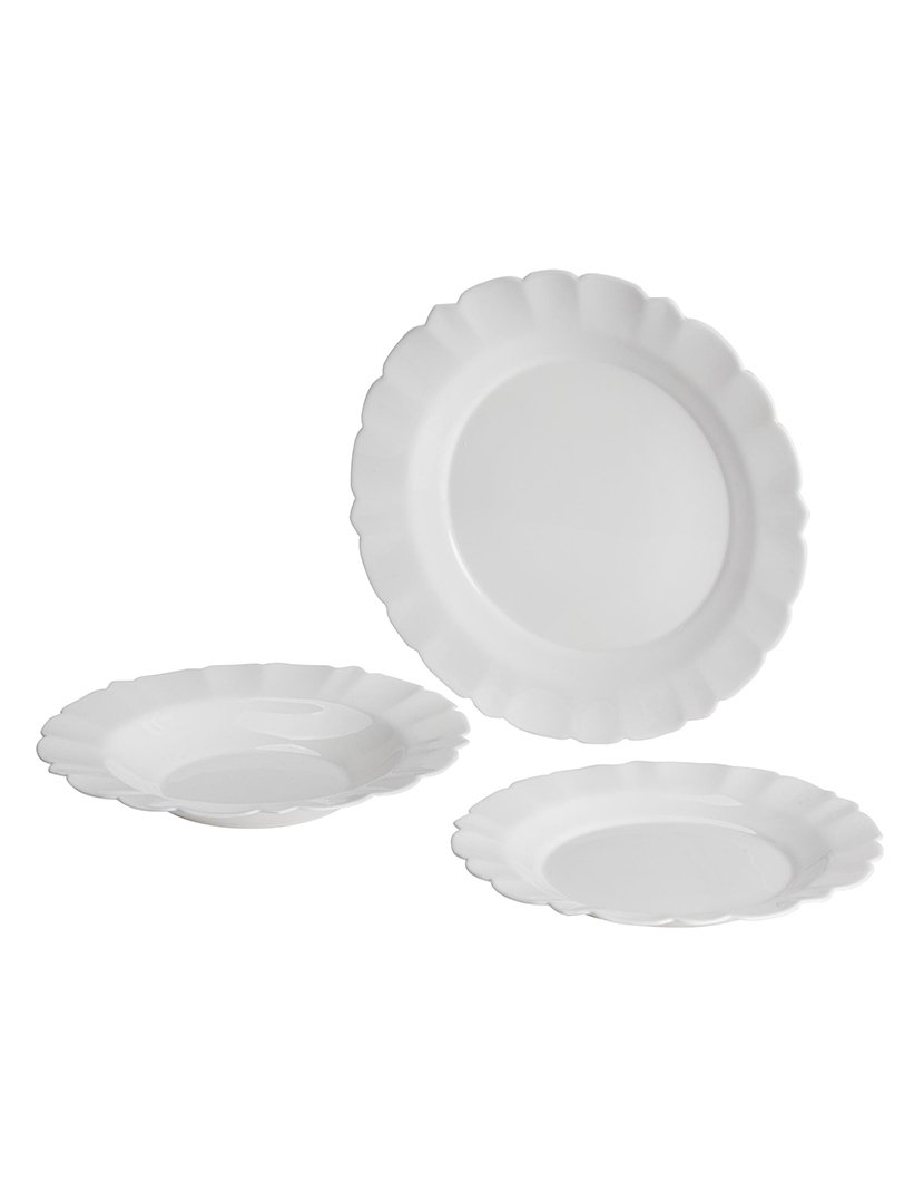 Conjunto de jantar branco de 12 peças