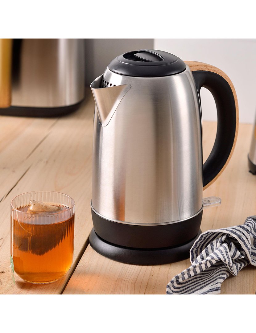 Chaleira elétrica LOVERS de 1.7L e 2200W em aço inoxidável