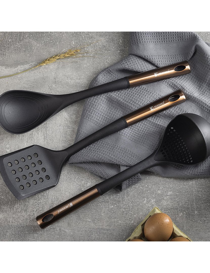 Conjunto de 3 utensílios de cozinha em cobre