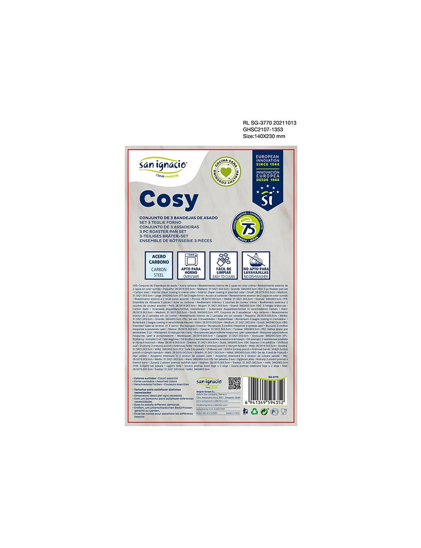 Conjunto de 3 formas de forno em aço carbono