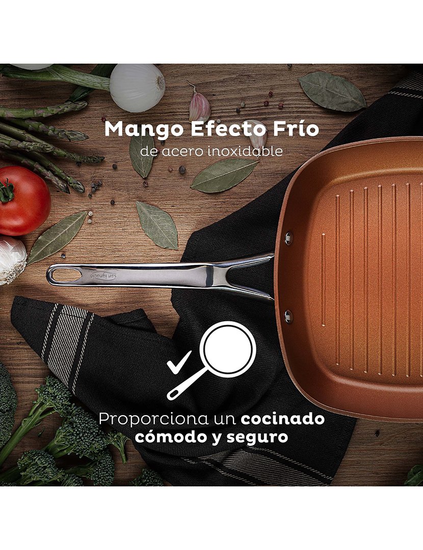 Conjunto de frigideira grill e wok de 28 cm